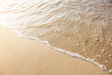 soft wave of the sea on the sandy beach.