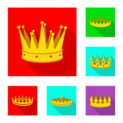 Vector design of medieval and nobility sign. Set of medieval and monarchy stock symbol for web.