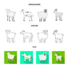 Vector illustration of breeding and kitchen  symbol. Set of breeding and organic  stock vector illustration.