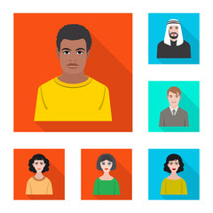 Vector illustration of profile and portrait symbol. Collection of profile and profession  stock symbol for web.