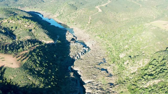 Aerial View of the Pulo do Lobo Waterfall