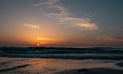 Fototapeta na wymiar View of Sunset at Beach