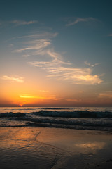 Fototapeta na wymiar View of Sunset at Beach