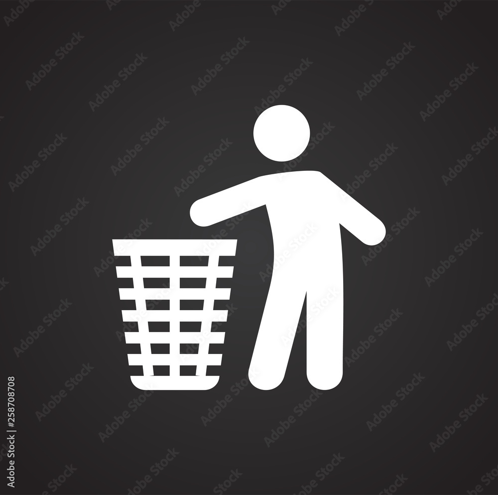 Poster trash bin icon on background for graphic and web design. simple vector sign. internet concept symbol