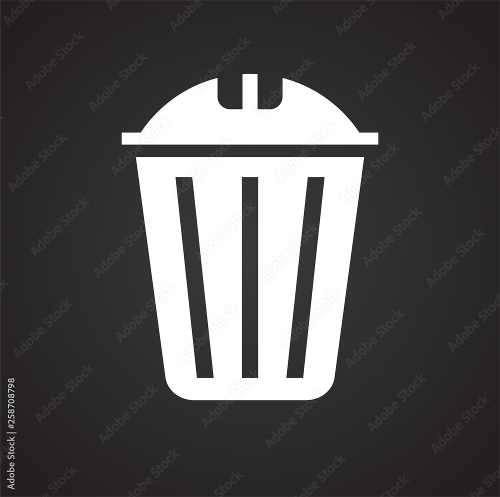 Poster trash bin icon on background for graphic and web design. simple vector sign. internet concept symbol