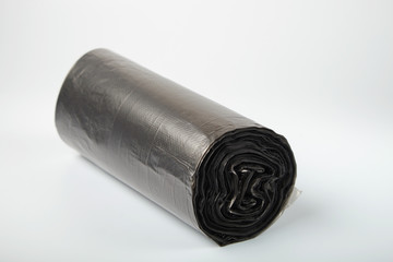 garbage bags on white background