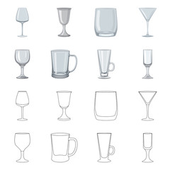 Vector illustration of form and celebration icon. Collection of form and volume stock vector illustration.