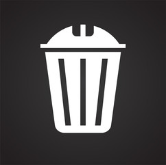 Trash bin icon on background for graphic and web design. Simple vector sign. Internet concept symbol for website button or mobile app.