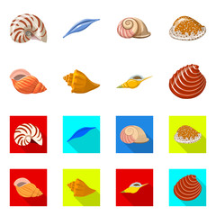 Vector design of animal and decoration icon. Set of animal and ocean stock vector illustration.
