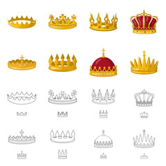 Isolated object of medieval and nobility logo. Set of medieval and monarchy stock symbol for web.
