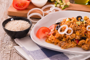 Gyros rice dish. 