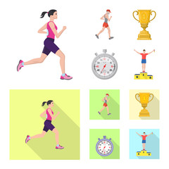 Vector illustration of sport  and winner logo. Set of sport  and fitness  stock symbol for web.