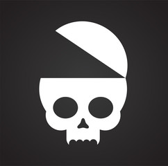 Skull icon on background for graphic and web design. Simple vector sign. Internet concept symbol for website button or mobile app.