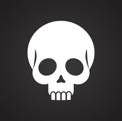 Skull icon on background for graphic and web design. Simple vector sign. Internet concept symbol for website button or mobile app.