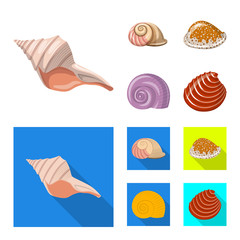 Vector design of animal and decoration symbol. Set of animal and ocean stock vector illustration.