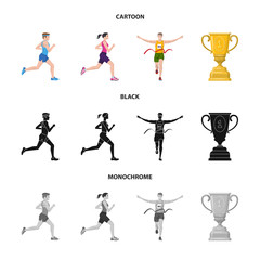 Isolated object of sport  and winner sign. Collection of sport  and fitness  vector icon for stock.