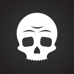 Skull icon on background for graphic and web design. Simple vector sign. Internet concept symbol for website button or mobile app.