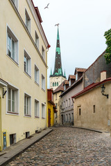 Fototapeta na wymiar old town street, Tallinn, Estonia