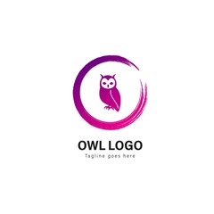 Owl logo template design. Owl logo with modern frame vector design