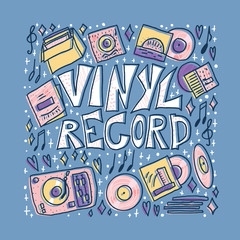 Vinyl record concept. Vector color illustration.