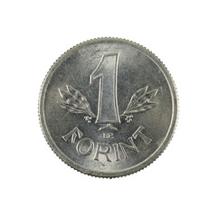1 hungarian forint coin (1989) obverse isolated on white background