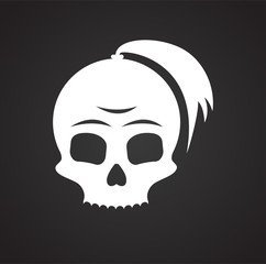 Skull icon on background for graphic and web design. Simple vector sign. Internet concept symbol for website button or mobile app.