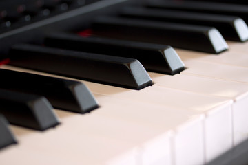 close up of piano keys