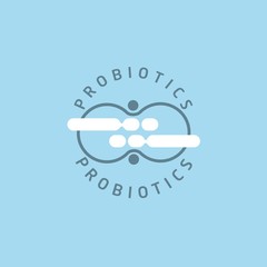 Probiotics logo. Bacteria logo. Concept of healthy nutrition ingredient for therapeutic purposes. Simple flat style trend modern logotype graphic design isolated
