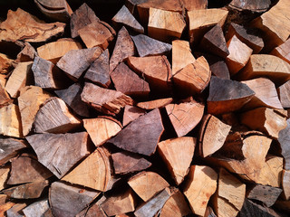 Firewood piled up.