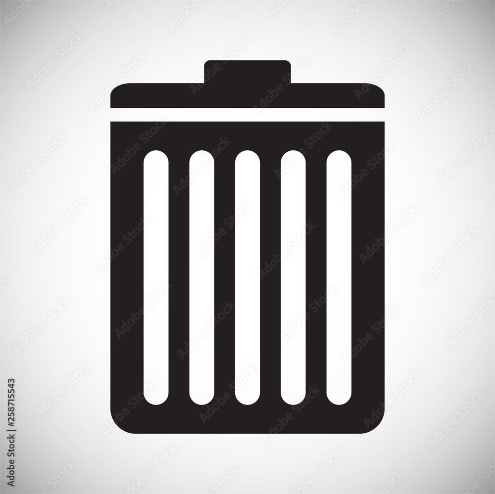 Poster trash bin icon on background for graphic and web design. simple vector sign. internet concept symbol