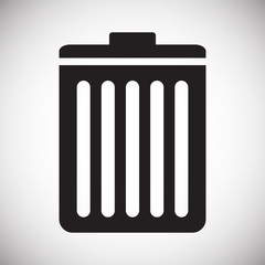 Trash bin icon on background for graphic and web design. Simple vector sign. Internet concept symbol for website button or mobile app.