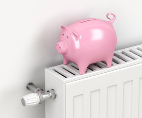 Saving money on heating, concept image