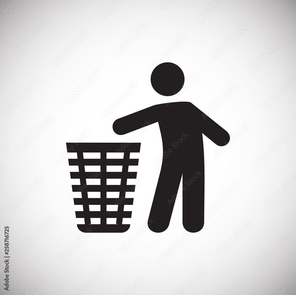Poster trash bin icon on background for graphic and web design. simple vector sign. internet concept symbol