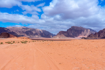 Wadi Rum, Jordanian desert landscape.