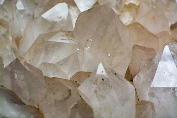 Huge crystal of colorless gemstone quarts, geology mineral background