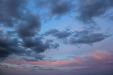 Naklejka na ściany i meble sunset with multicolored clouds