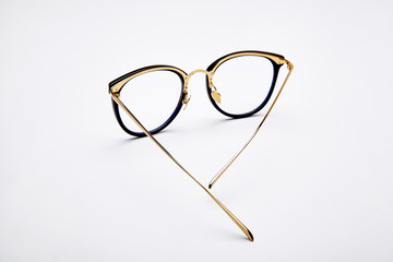 Leopard lace glasses on white