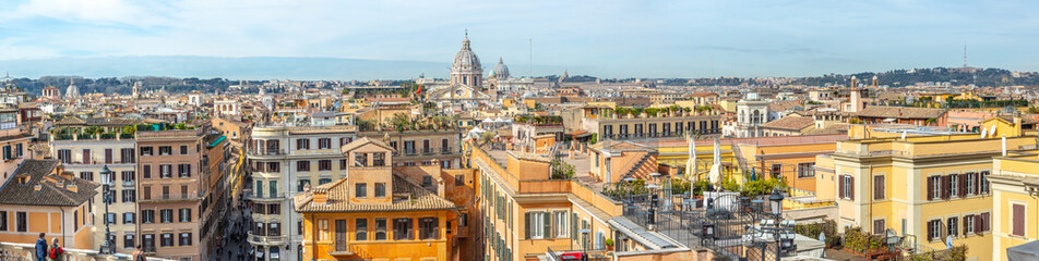 Fototapeta na wymiar Rome city view from Spanish Steps