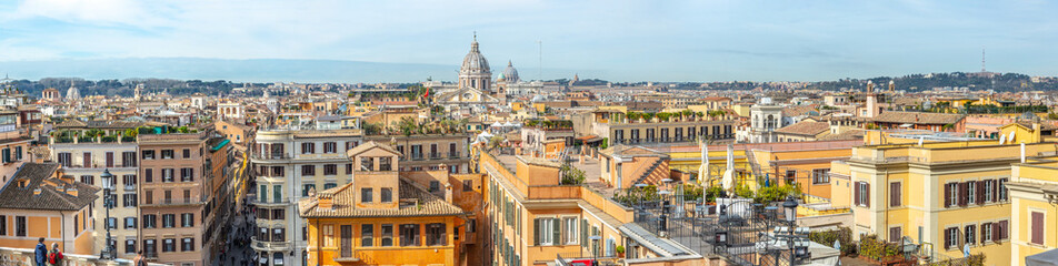 Fototapeta na wymiar Rome city view from Spanish Steps
