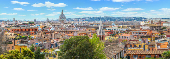 Rome city view from the Pincio Terrace - obrazy, fototapety, plakaty