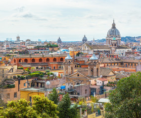 Rome city view from the Pincio Terrace