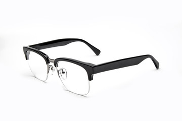 Glasses still life white background