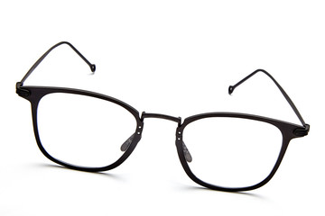 Fototapeta premium Black frame flat glasses white background