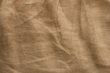 natural fabric linen texture, beige color, unbleached material for design.