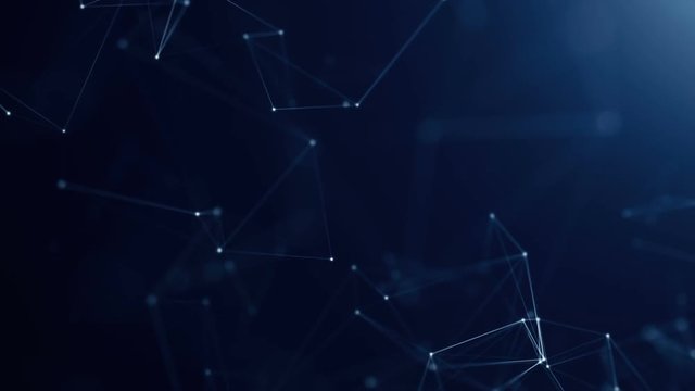 Abstract background with plexus network as data complex. Animation of seamless loop.