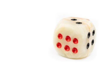 marble dice on white background