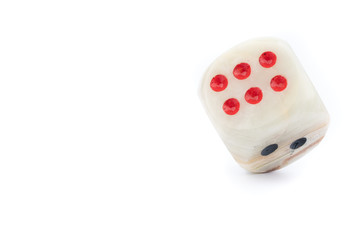 marble dice on white background