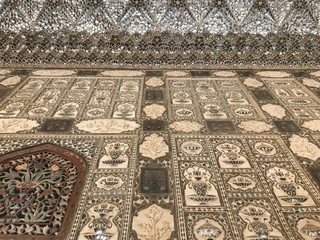 Mosaic of Amber Fort in India	