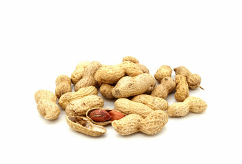 peanuts on white background
