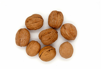 walnuts isolated on white background